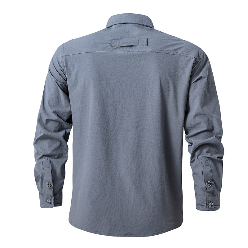 2024 transfronterizos Europa y Estados Unidos otoño hombre camisa de trabajo chaqueta de manga larga de hombre chaqueta de color sólido comercio exterior