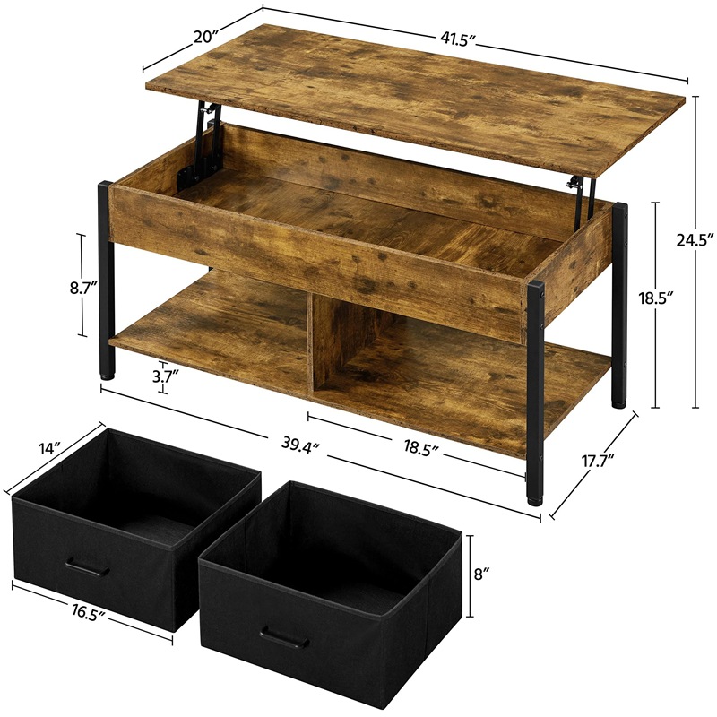 Moderno simple mesa de café de elevación ajustable estante de almacenamiento multifuncional retráctil sala de estar mesa de café fabricante