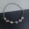 Necklace from pearl stainless steel, organic chain, accessory hip-hop style