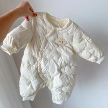 6一12月超萌婴儿羽绒棉冬季连体衣外出抱抱服爬爬服宝宝冬装衣服