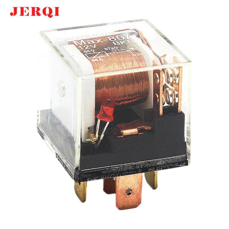40A 12V 5脚 透明外壳汽车继电器电子器件 带LED灯汽车大灯继电器