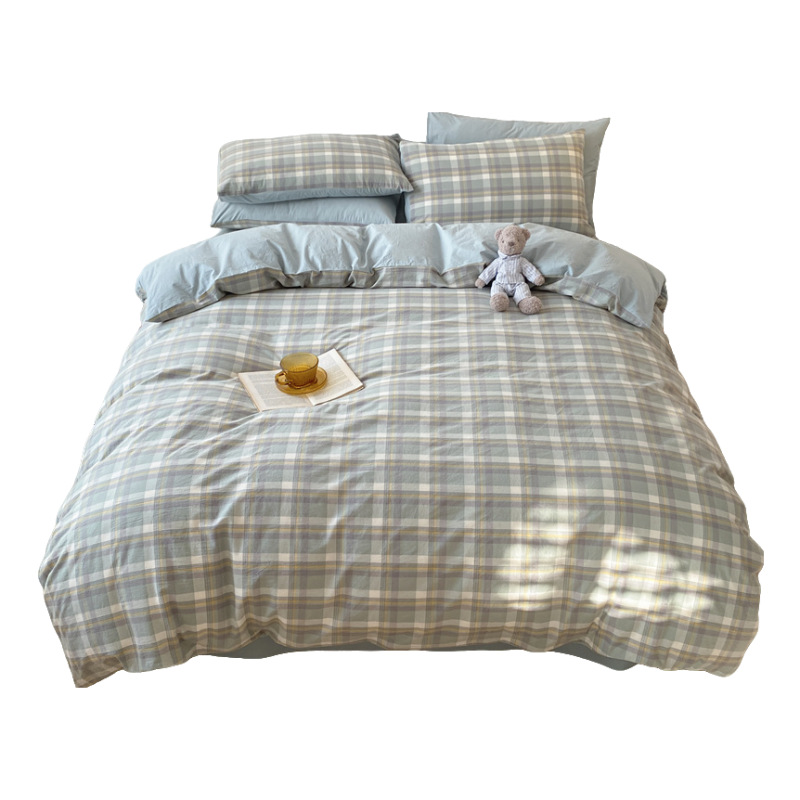 Cama de algodón puro juego de cuatro piezas 100 algodón 2025 nueva sábana funda edredón juego de tres piezas sábana sábana sábana