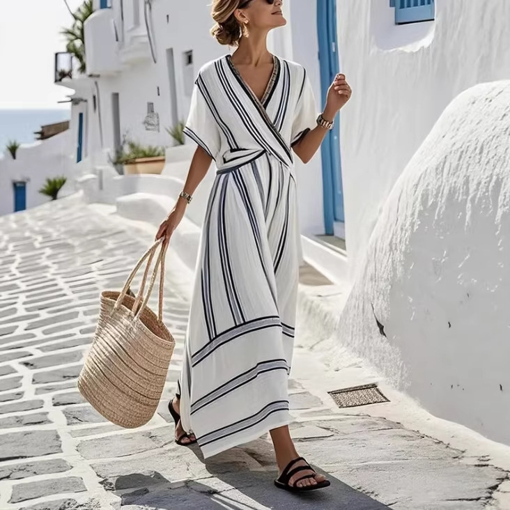 New European and American Summer Style Bomi-Style Elegant Dress for Independent E-Commerce Platforms, Cross-Border Stylish Commuter Long Dress New European and American Summer Style Bomi-Style Elegant Dress for Independent E-Commerce Platforms, Cross-Border Stylish Commuter Long Dress