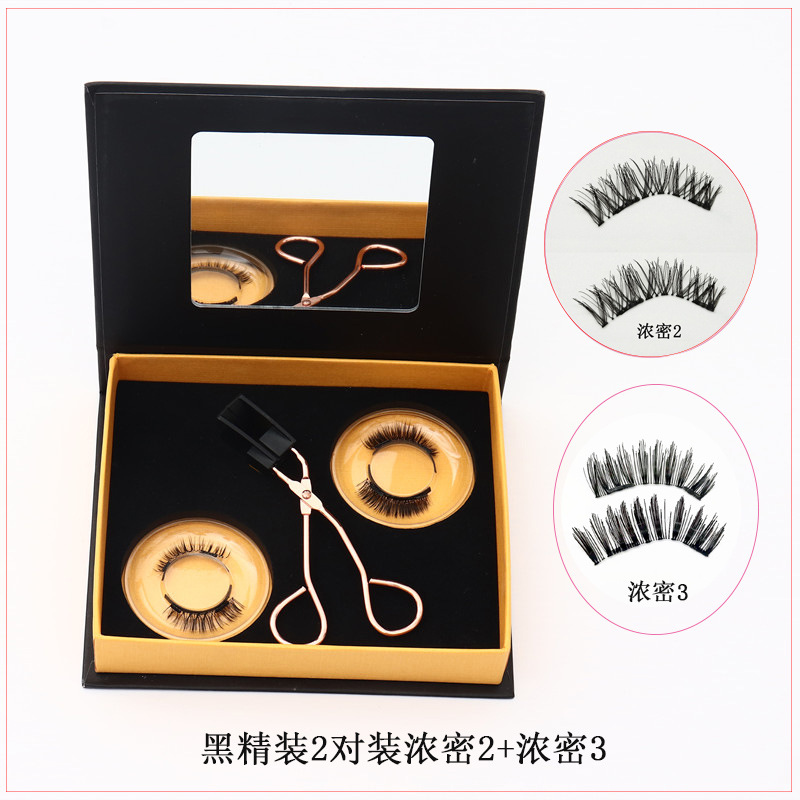 Quantum imán magnético de succión magnética sin pegamento natural largo y grueso transfronterizo pestañas falsas magnéticas populares europeas y americanas