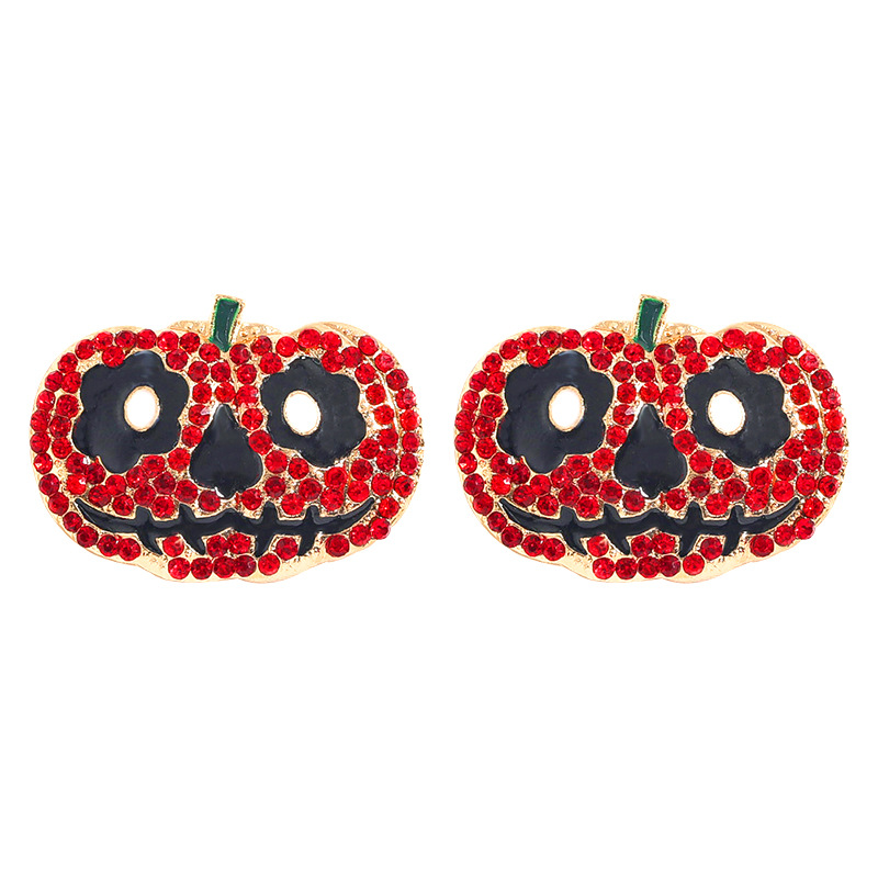 Pendientes De Halloween De Calabaza Con Diamantes De Aleación Al Por Mayor Joyería Nihaojewelry display picture 1