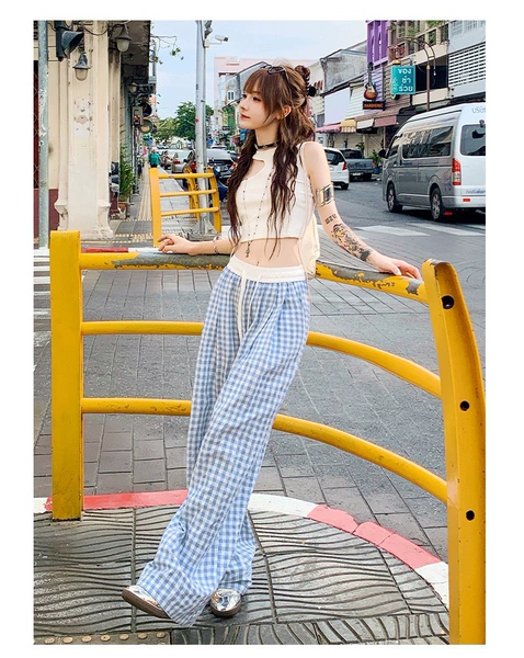 Blue colored trousers