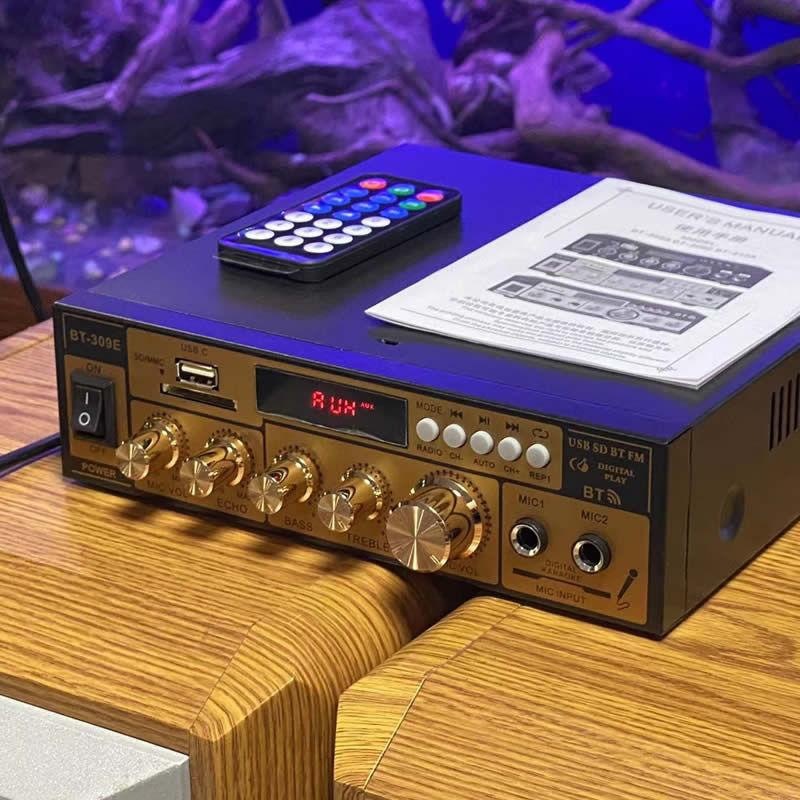 Amplificador de potencia mini pequeño altavoz amplificador de potencia tarjeta USB radio DC 12V 220V amplificador de potencia