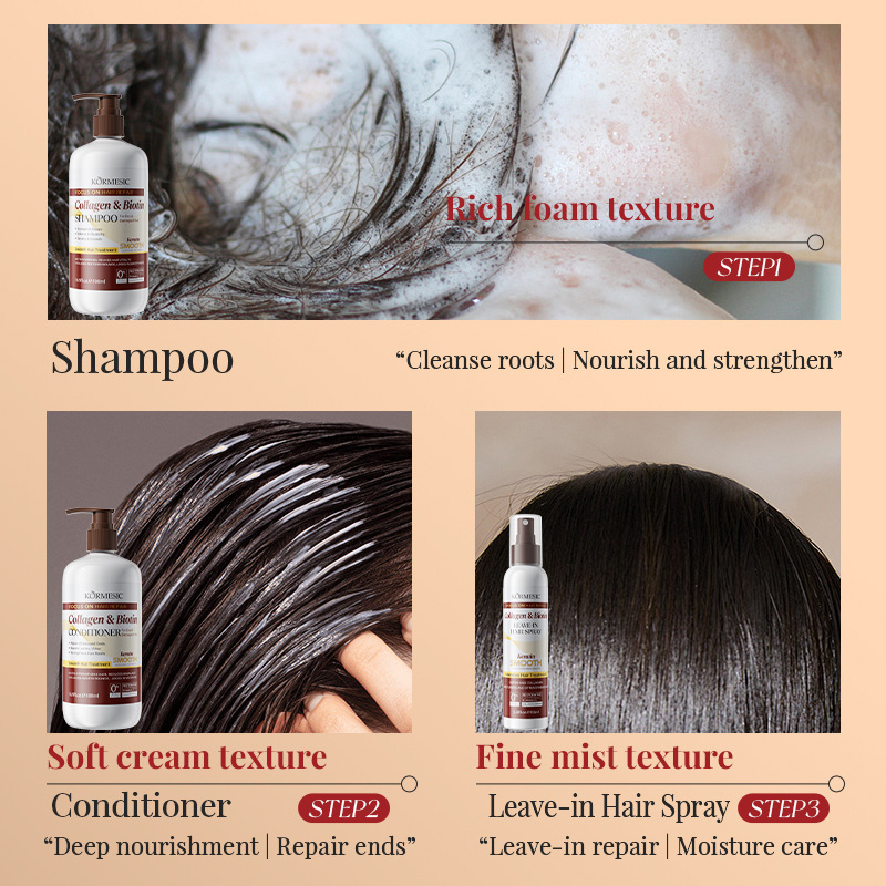 KORMESIC colágeno y biotina set de cuidado del cabello set de comercio exterior transfronterizo fábrica al por mayor