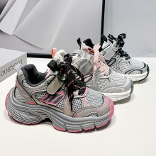 老爹鞋女童系带休闲鞋防滑儿童跑步鞋透气春秋新款中大童百搭耐磨