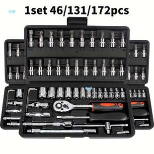 46/131/172Pcs Black Cool High End Professional Tool Set 46Pcs