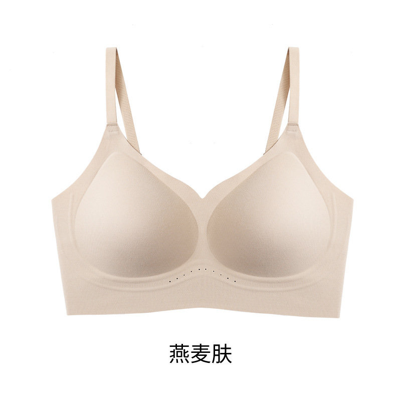 秋冬莫代尔桑蚕丝固定杯保暖磨毛无痕内衣女小胸聚拢文胸罩女透气