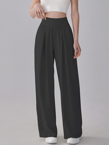 Sports pants, loose straight-leg running casual pants, breathable wide-leg yoga training fitness pants, high-waisted outer wear