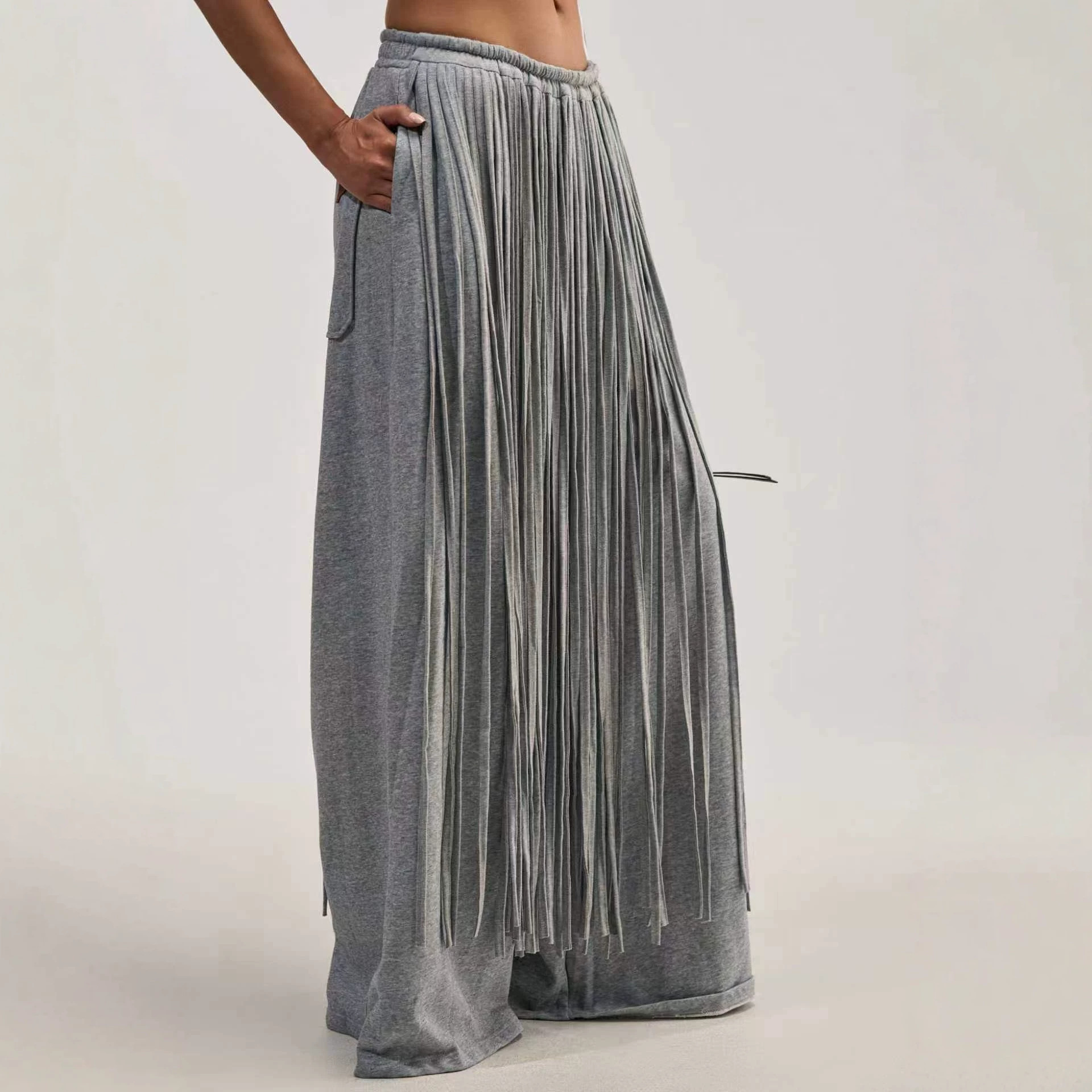 New European and American Cross-Border Amazon Elastic Waist Women's Wide-Leg Pants with Comfortable Style and Elegant Style