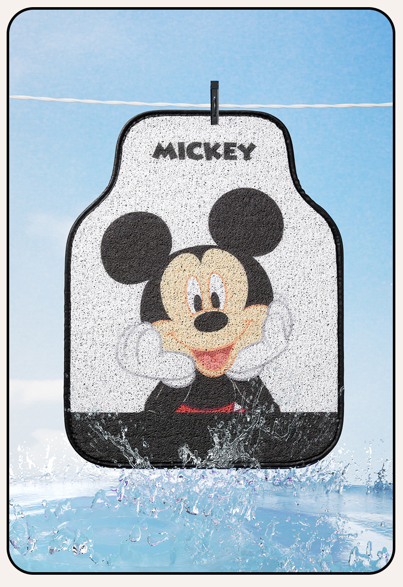 Mickey Car Thickened Floor Mat, Single-Piece Universal Disney Anti-Dirt Carpet Protector, Non-Slip and Wear-Resistant