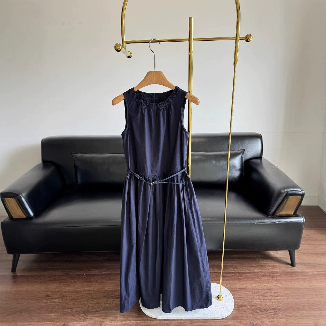 25ss ранняя весна новая женская длинная юбка без рукавов с поясом 250703