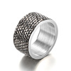 Ring stainless steel, accessory, European style, 12mm, diamond encrusted, wholesale
