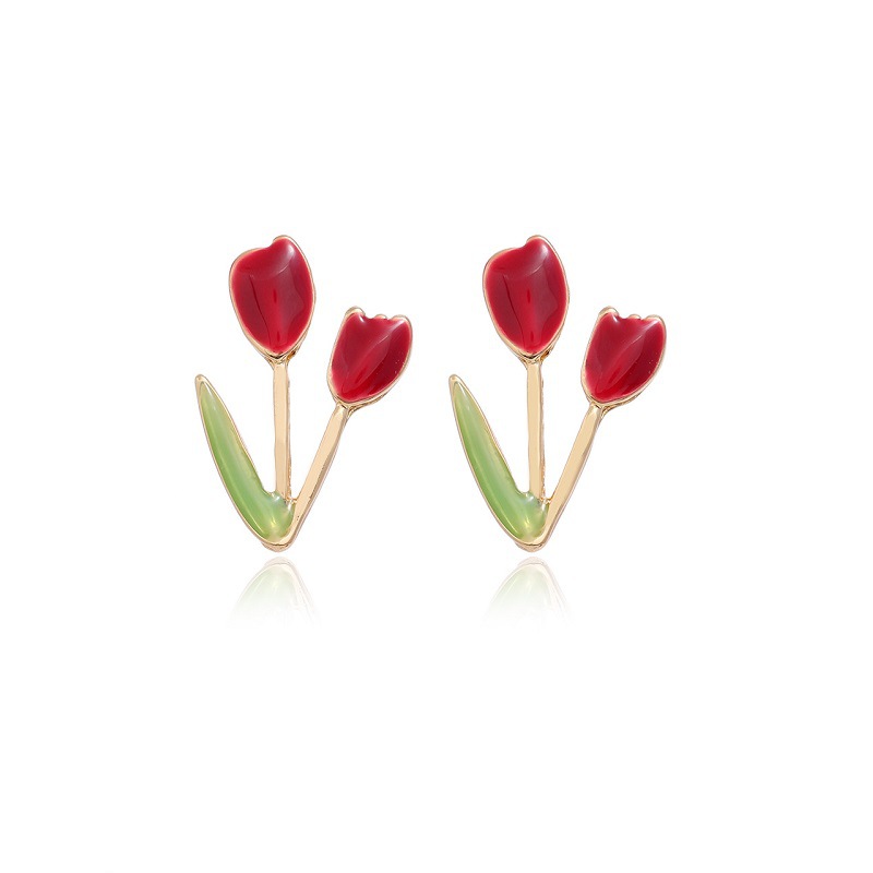 1 Ζεύγος Γλυκό. Λουλούδια Κράμα Επάργυρο Άργυρο Σκουλαρίκια Με Σκουλαρίκια display picture 7