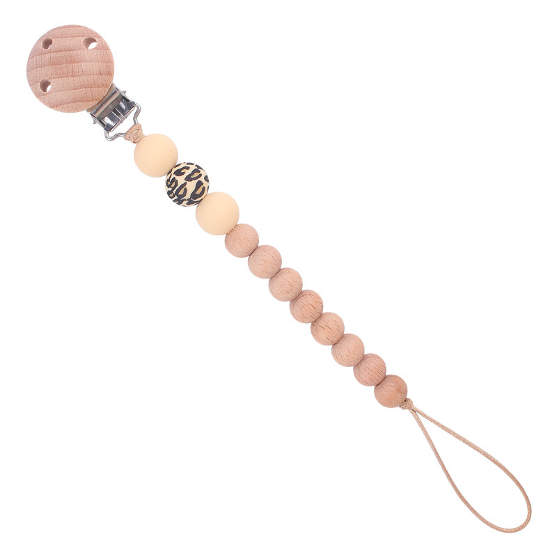 Nuevos suministros para bebés Beech chupete clip calmante bebé macaron cuentas impresas mordedura chupete cadena anti-caída de la cadena