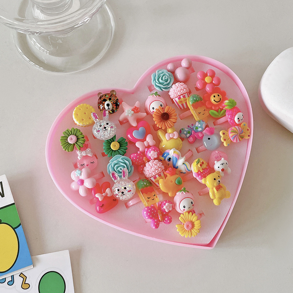 Nuevo anillo para niños sirena anillo para niños una caja de anillos de joyas para niñas juego de juguetes para niñas