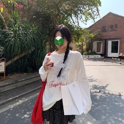 2025 Summer Printed Lightweight Breathable Sun Protective Long-Sleeve Shirt Loose Casual Sweet and Spicy Blouse for Women