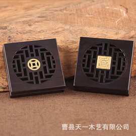 跨境木质线香盒正方形盘香盒室内禅意镂空香薰盒多可定香炉燃香盒