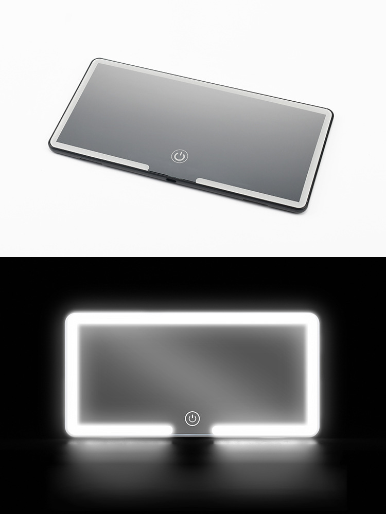 Source Factory Supplies Car Sunshade Vanity Mirror Led Fill Light High-Definition Mirror Three-Speed Dimming Car Mirror