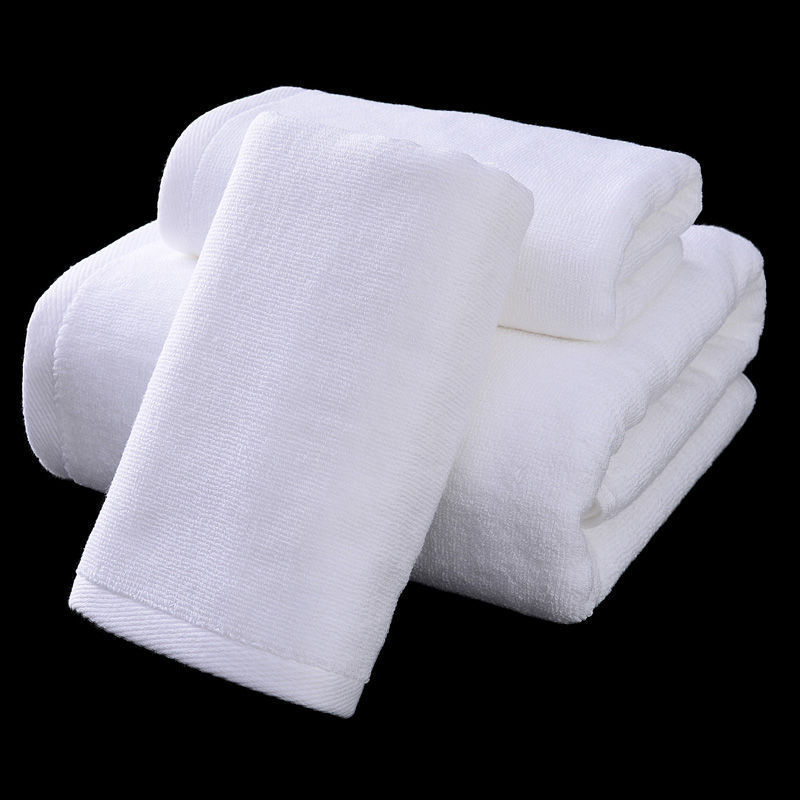 Hotel Towels, White, Absorbent, Thickened, Pure Cotton, Lint-Free, Beauty Salon Bed-Making, Large Bath Towels, Commercial Use