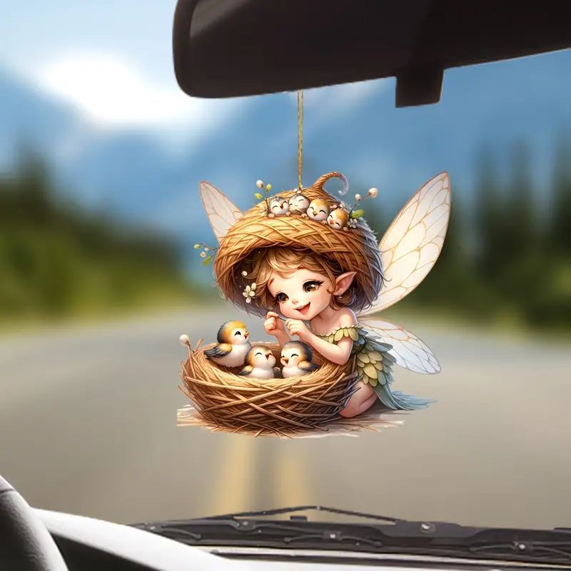 Nuevos adornos de Navidad pequeños ángeles navideños colgantes acrílicos planos transfronterizos colgantes para automóviles colgantes para el hogar image 2