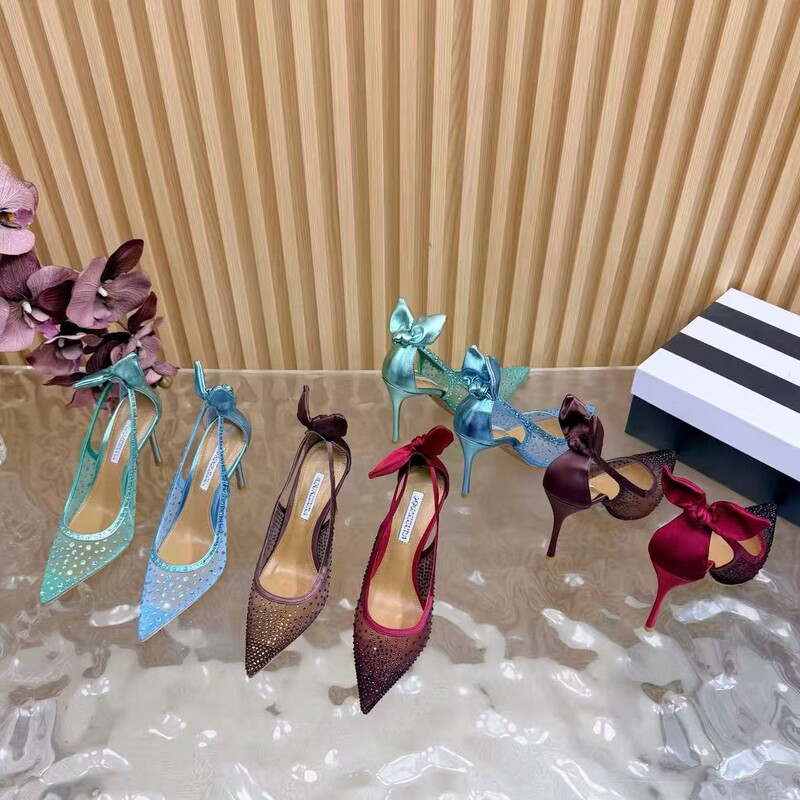 New High-End Pointed-Toe Mesh Rhinestone Back-Strap Stiletto High-Heeled Sandals with Shallow Cut, Sexy and Fashionable Hollow High Heels New High-End Pointed-Toe Mesh Rhinestone Back-Strap Stiletto High-Heeled Sandals with Shallow Cut, Sexy and Fashionable Hollow High Heels