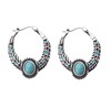 Blue stone inlay, earrings, wish, European style