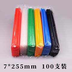 使い捨てプラスチックストローカラー平口直管7 * 255mm子供のアイデアdiy手作りストロー100本/バッグ