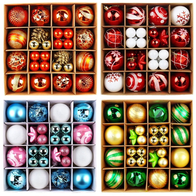 Set de bolas decorativas de Navidad en caja de regalo, colgantes para vitrina y fiestas, decoración de árbol de Navidad, comercio exterior transfronterizo