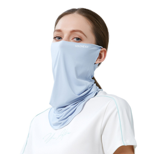 Summer sun protection mask, outdoor cycling sunshade, anti-UV cold feeling, ear-hanging turban, soft and breathable ice silk
