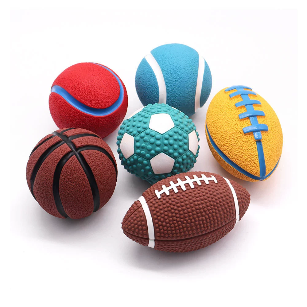 Pet Ball Собака Игрушки кусают не гнилые износостойкие латексные домашние животные футбольные звуки игрушки щенки товары собачьи мячи оптом