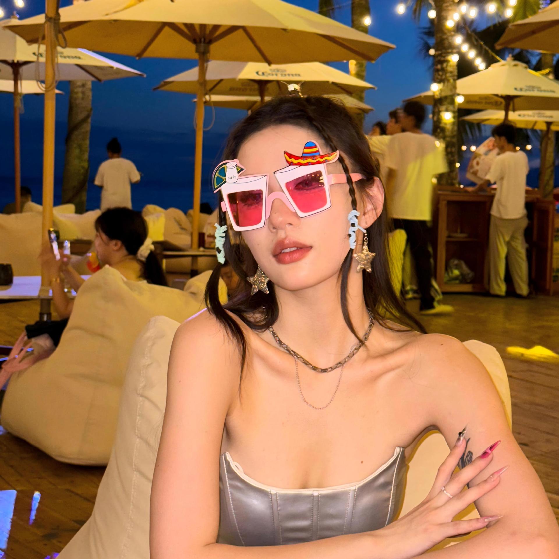 Gafas de Fiesta con Temática Hawaiana, ABS, Divertido, Decorativo, para Fiestas en la Playa y Festivales de Música