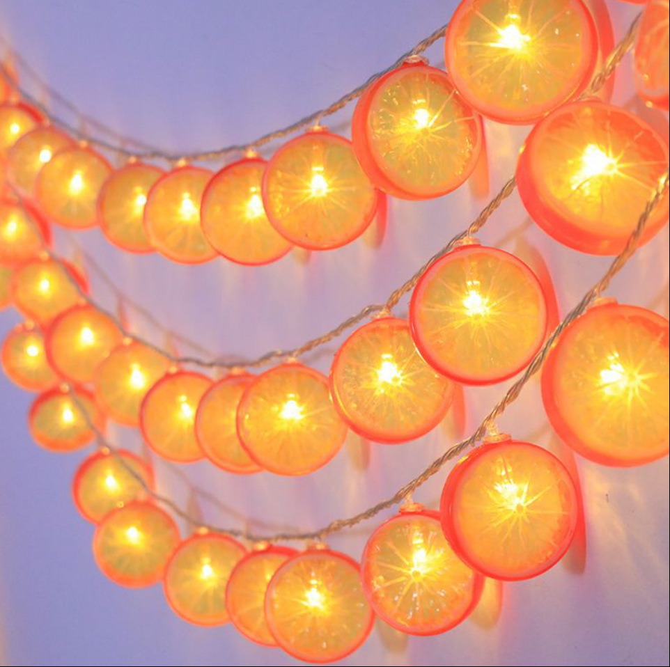 Verano imitación limón lámpara de lámpara al por mayor festivales decoración de fiesta solar cabina decoración de lámparas de colores al aire libre