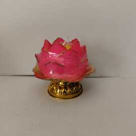 莲花蜡烛供灯家用酥油灯蜡烛灯礼盒蜡烛灯红色供佛莲花灯厂家批发