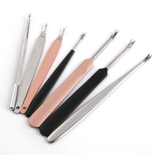 Wholesale stainless steel nail peeling fork V-shaped trimming push fork exfoliating hand nail trimming manicure tool