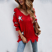 2025春装新款欧美外贸毛衣亚马逊速卖通女装针织衫跨境毛衣女