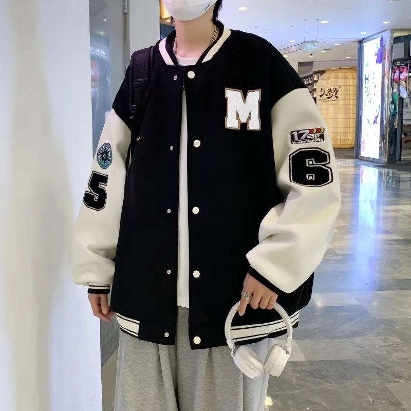 American Style Stitching Embroidered Baseball Suit Trendy Brand Aviator Jacket Top Spring and Autumn New Men's High Sense Jacket American Style Stitching Embroidered Baseball Suit Trendy Brand Aviator Jacket Top Spring and Autumn New Men's High Sense Jacket