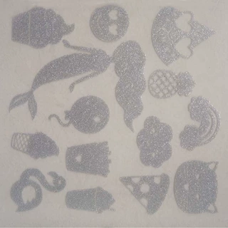 源头工厂供应耐水洗烫画贴葱粉闪粉烫图 洗水唛烫画 免费邮寄样品