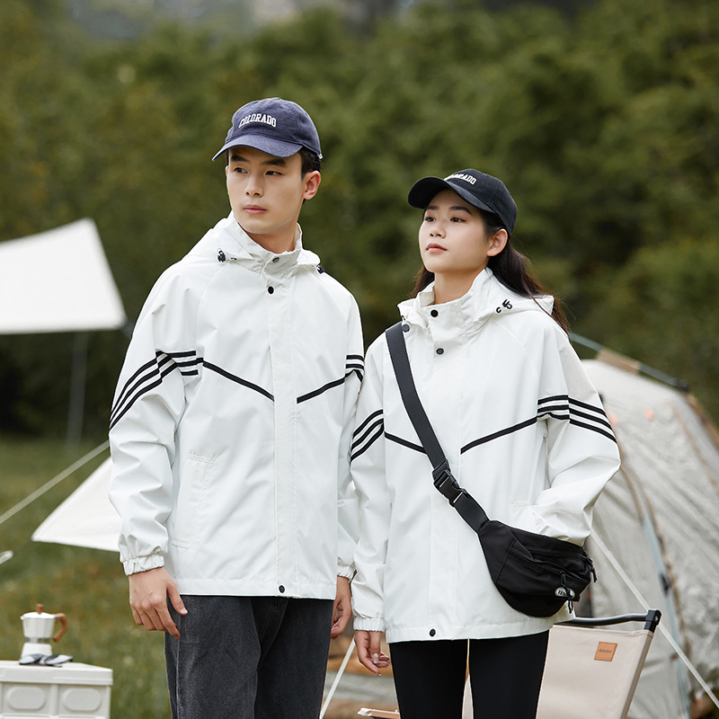 登山服冲锋衣外套男女情侣装春秋季山系工装防水防风潮牌美式夹克