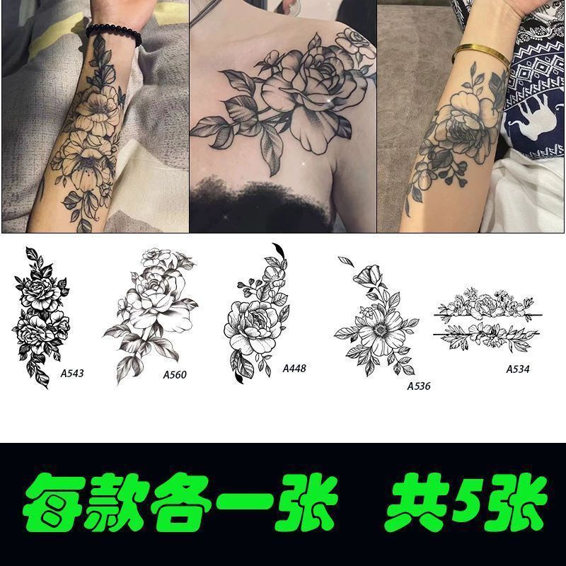 Tattoo Sticker Waterproof and Long-lasting Plain Flower Herb for Boys and Girls Fruit Juice Flower Arm Advanced Sense