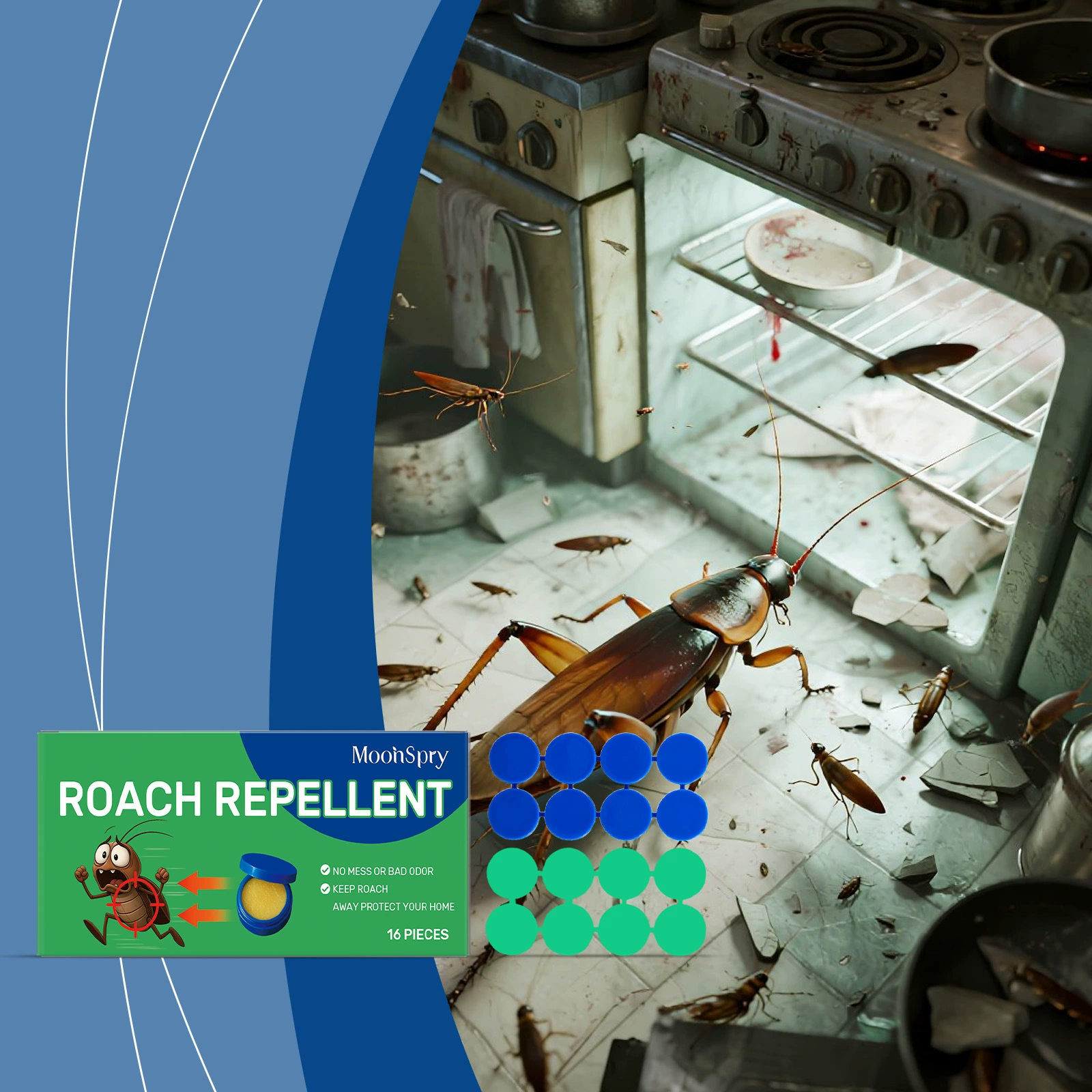 MOONSPRY наклейка-приманка для тараканов, чистка домашнего гнезда тараканов, бытовая кухня, репеллент от насекомых, наклейка-приманка для тараканов