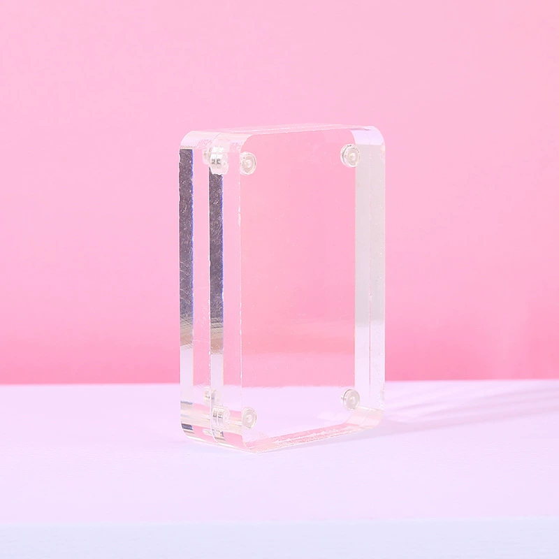 Spot acrylic card brick magnetic suction desktop stand-up card DIY manual account HD transparent mahjong gupan brick wholesale