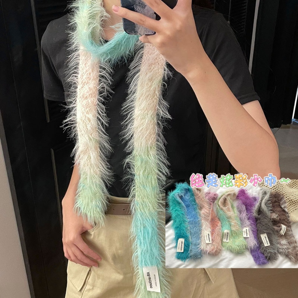 Long demi-season universal knitted scarf