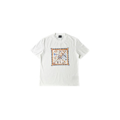 夏の新ファッションレトロプリント半袖 Tシャツ女性のカジュアル多用途ルーズ痩身トップ