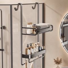 バスルーム収納ラック、バスタオルラック、タオルラック、シャワールームハンギングバスケット、吊り下げ式バスルーム収納ラック、ハンギングラックアーティファクト