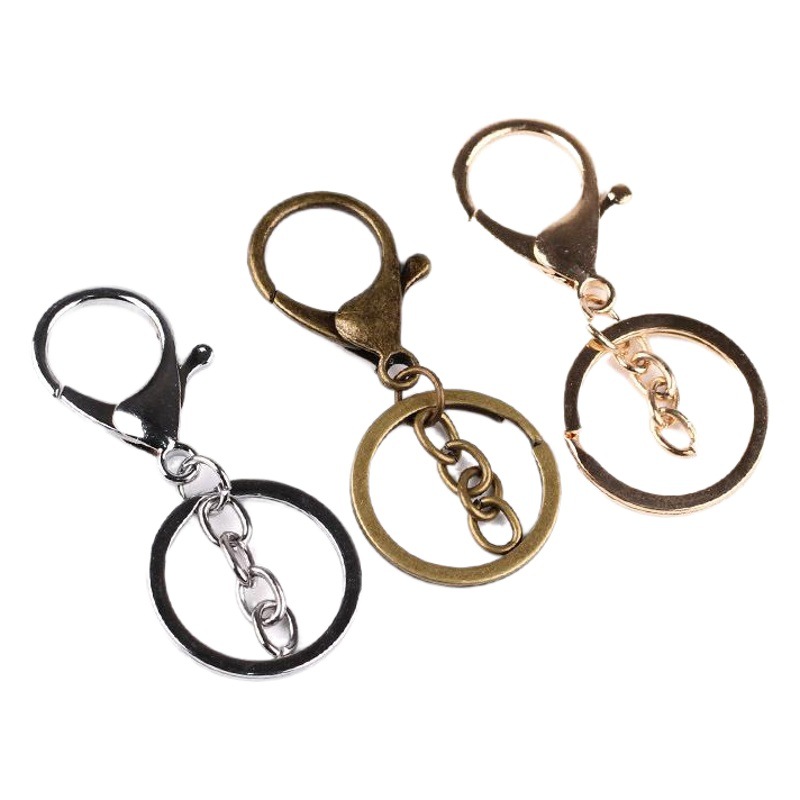 Llavero de metal DIY accesorios de joyería de tres piezas llavero accesorios llavero con hebilla de langosta