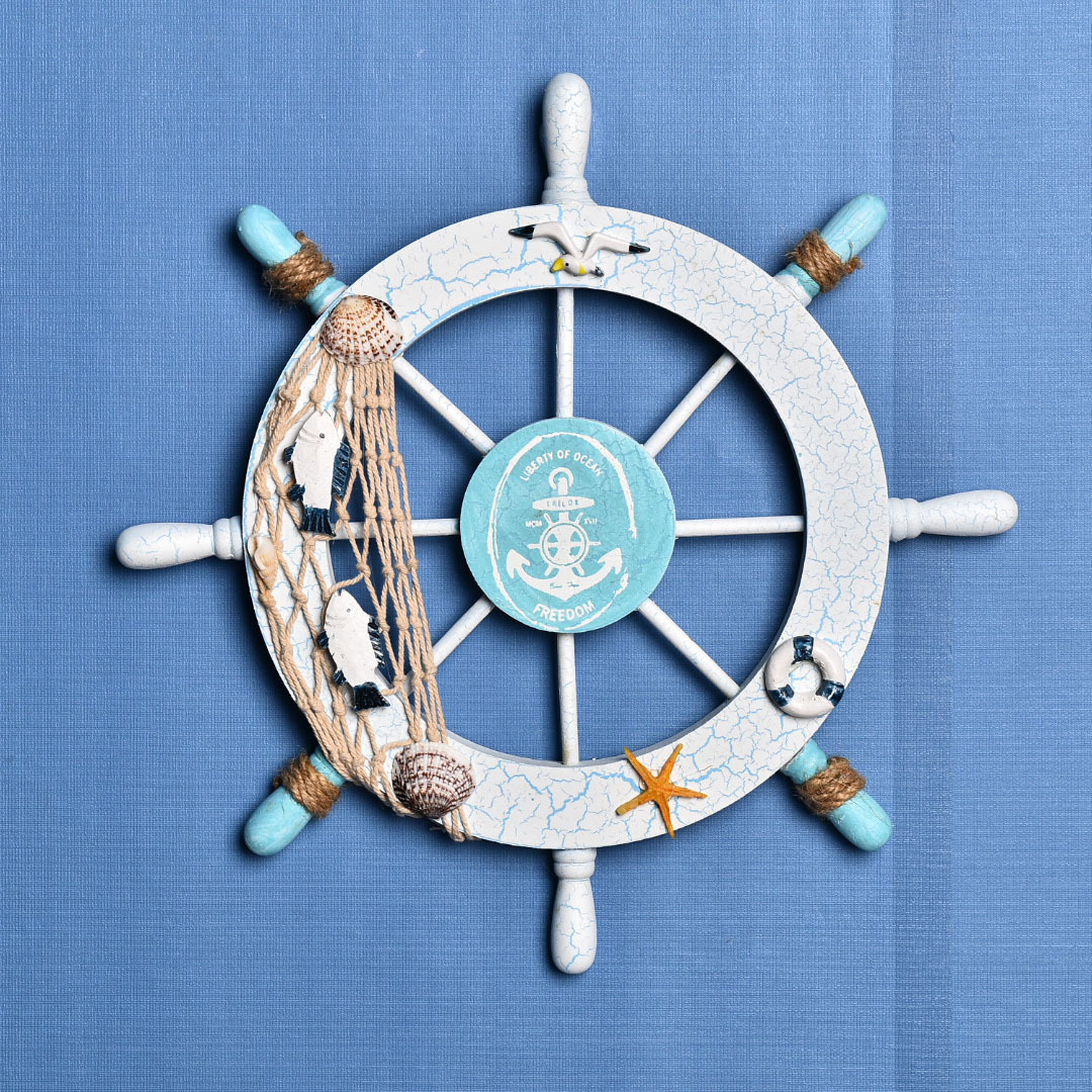 Ocean rudder 28cm decorative pendant cracked helmsman foreign trade…